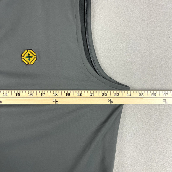 Peter Millar Galway Stretch Loop Terry Quarter Zip Vest Mens Large Gray Logo NWT - Picture 10 of 16